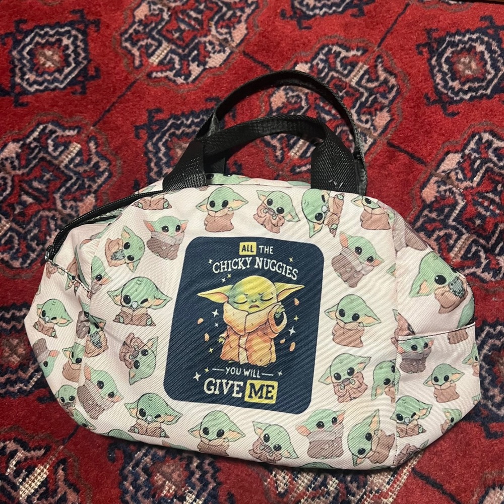 Star Wars Grogu Baby Yoda Chicky Nuggies Insulated Lunch Bag Cooler Tan